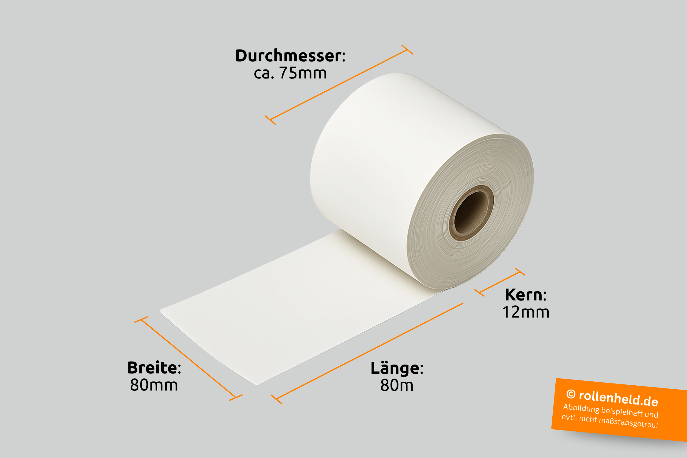 Thermorolle 80 x 80m x 12 (Ø 75mm) BPA-frei ohne Aufdruck