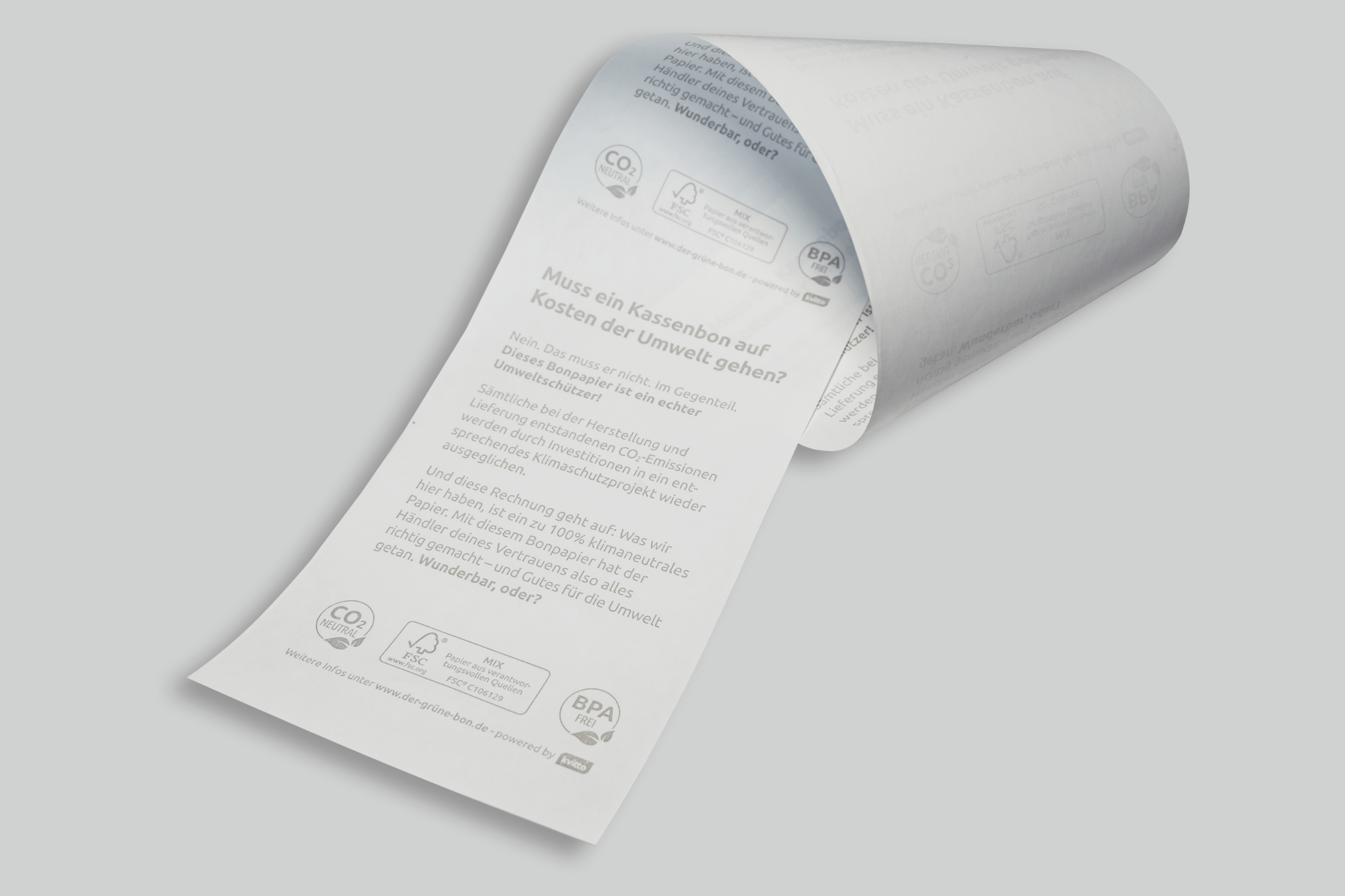 Thermorolle 80 x 90m x 12 (Ø 78mm) BPA-frei mit Aufdruck "Der Grüne Bon"