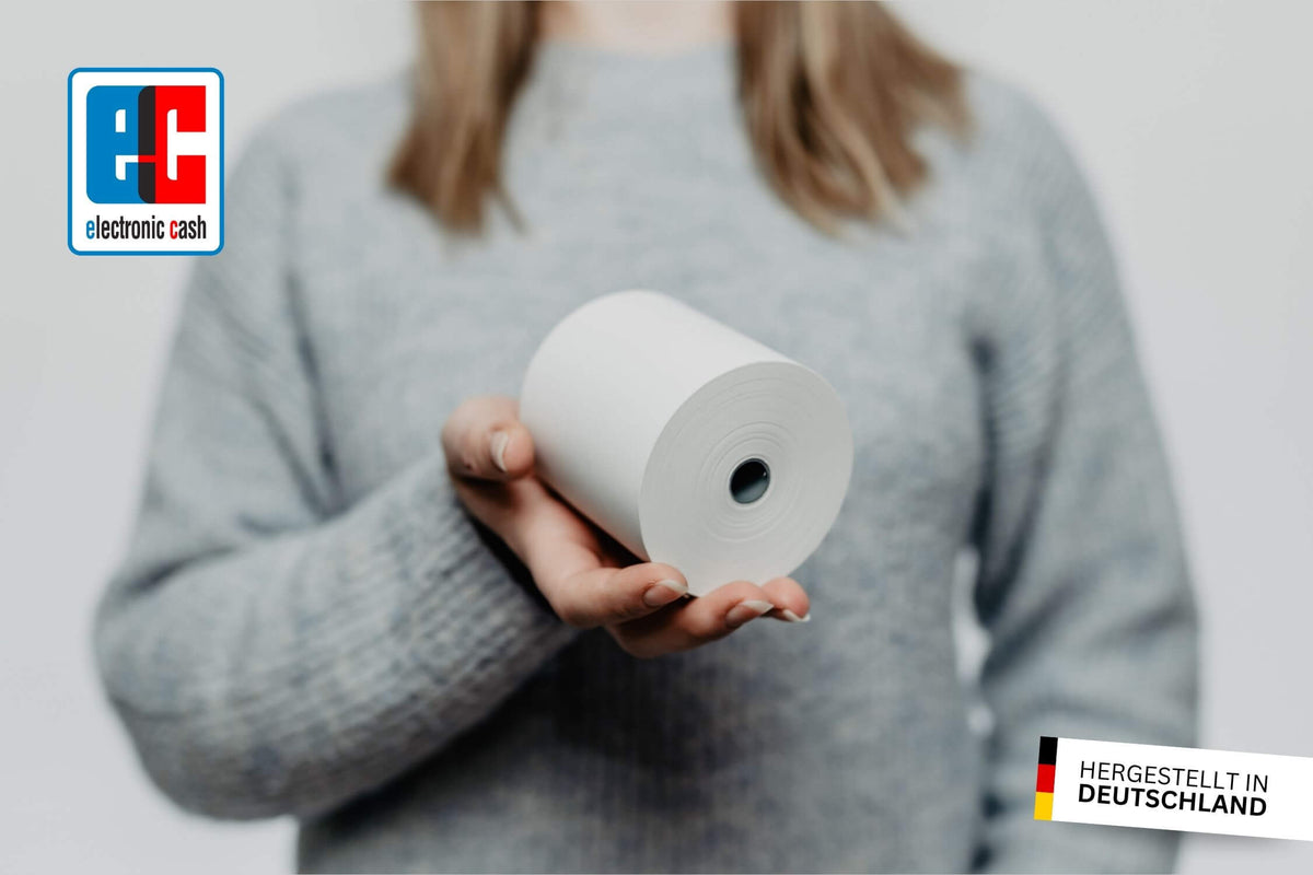 Thermorolle 80 x 90m x 12 (Ø 78mm) BPA‑frei mit EC‑Cash Text (Verifon s3)