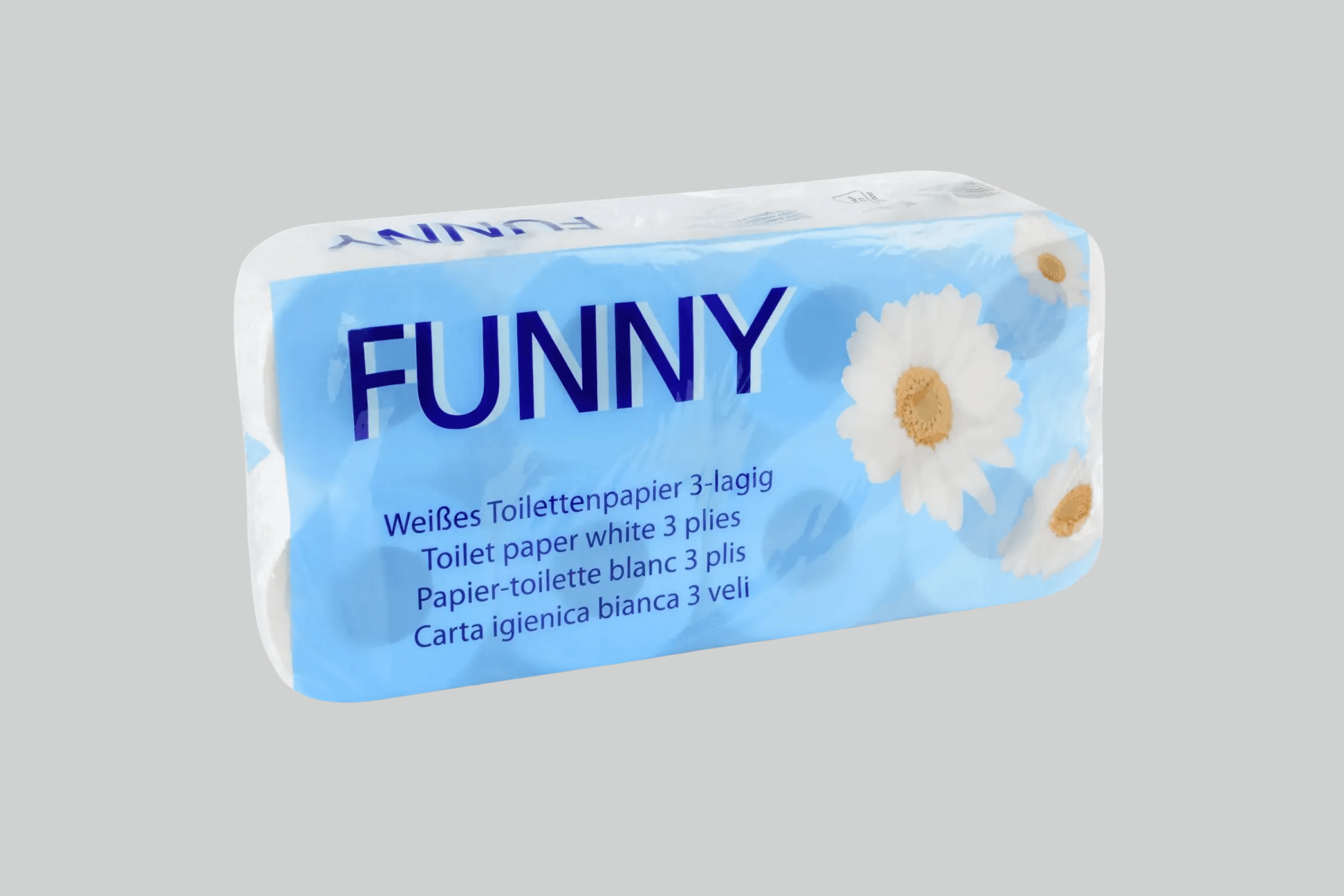 Funny Toilettenpapier 3-lagig, 150 Blatt, weiß, 12 x 8 Rollen