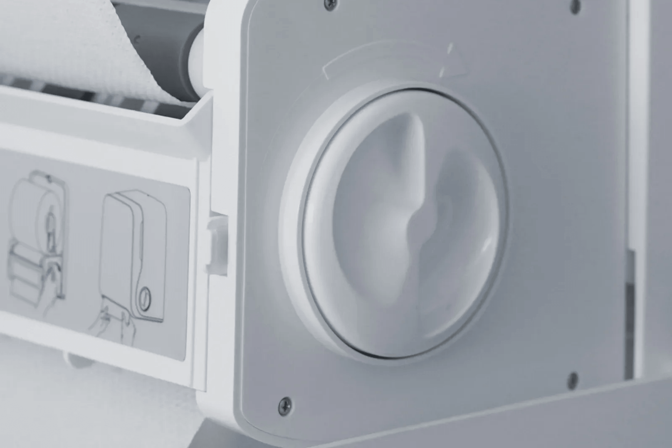 SemyTop Handtuchrollenspender, Autocut, weiß matt