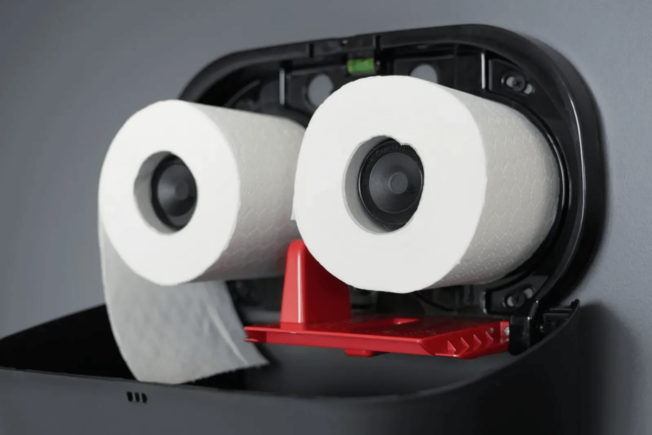 SemyTop Toilettenpapierspender, für 2 Rollen, schwarz matt