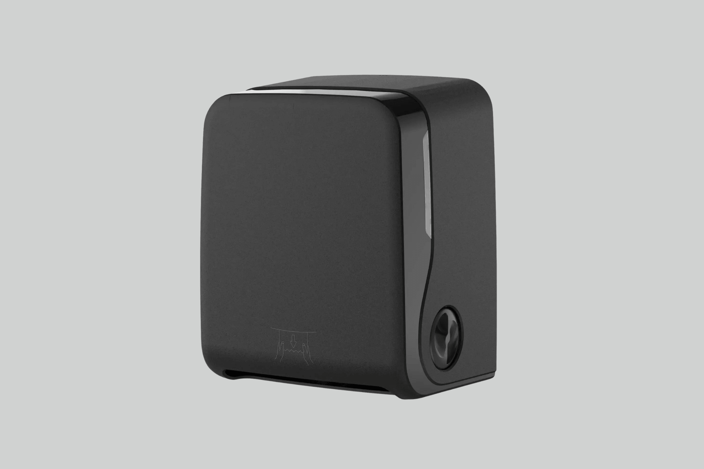 SemyTop Handtuchrollenspender, Autocut, schwarz matt