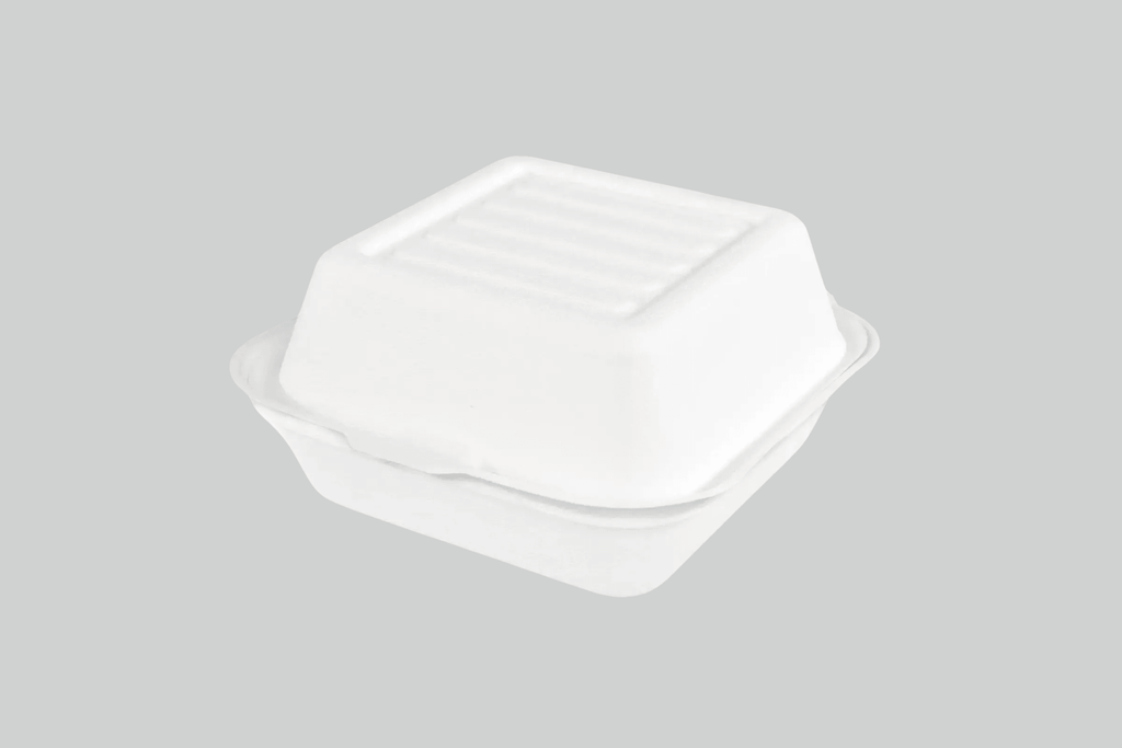 Sobsy Hamburgerbox, weiss, aus Zuckerrohr, 10 x 50 Stück